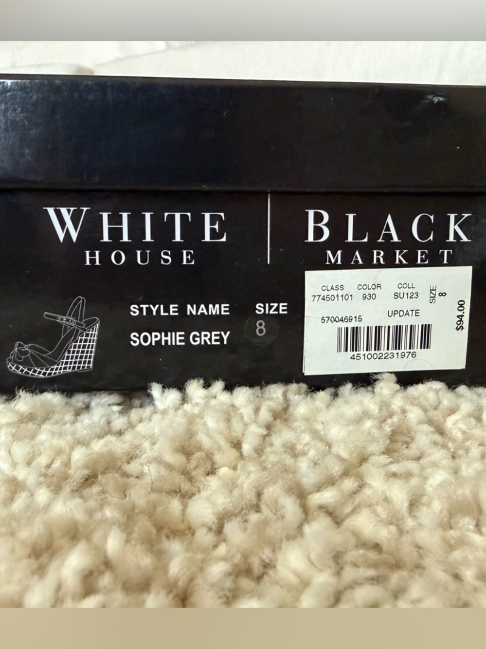White House Black Market Silver-Tone Woven Sophie Wedge Sandals - Picture 9 of 9